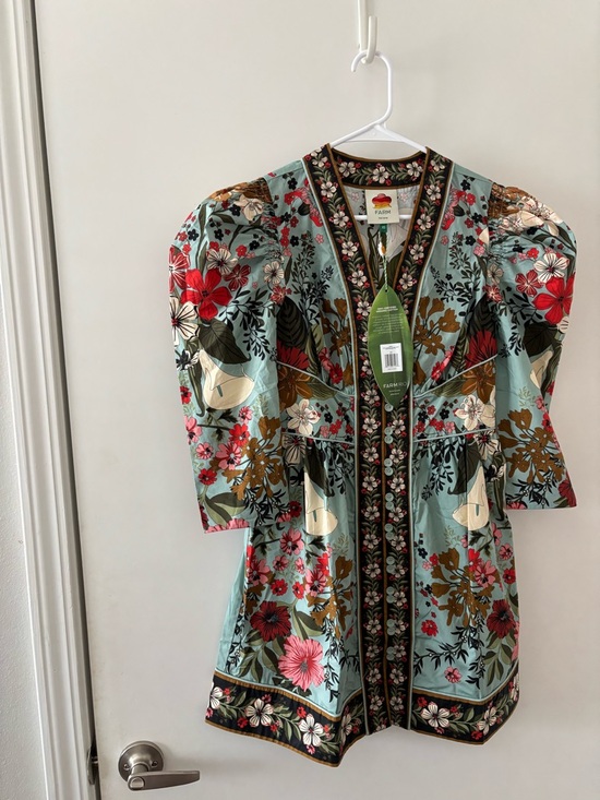 FARM Rio Dresses & Skirts - FARM Rio Blue Beauty Bouquet Mini Dress NWT